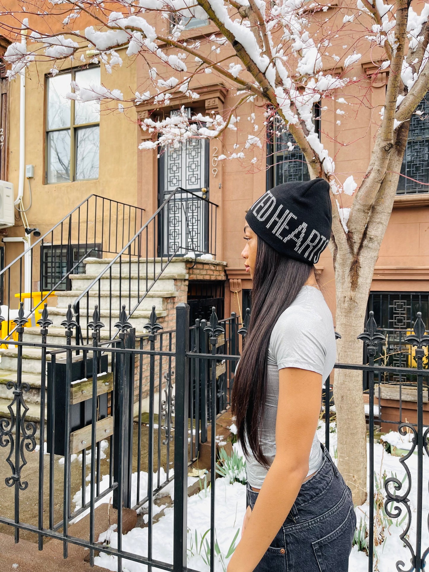 Swarovski Crystal DEDICATED HEARTS Unisex Beanie