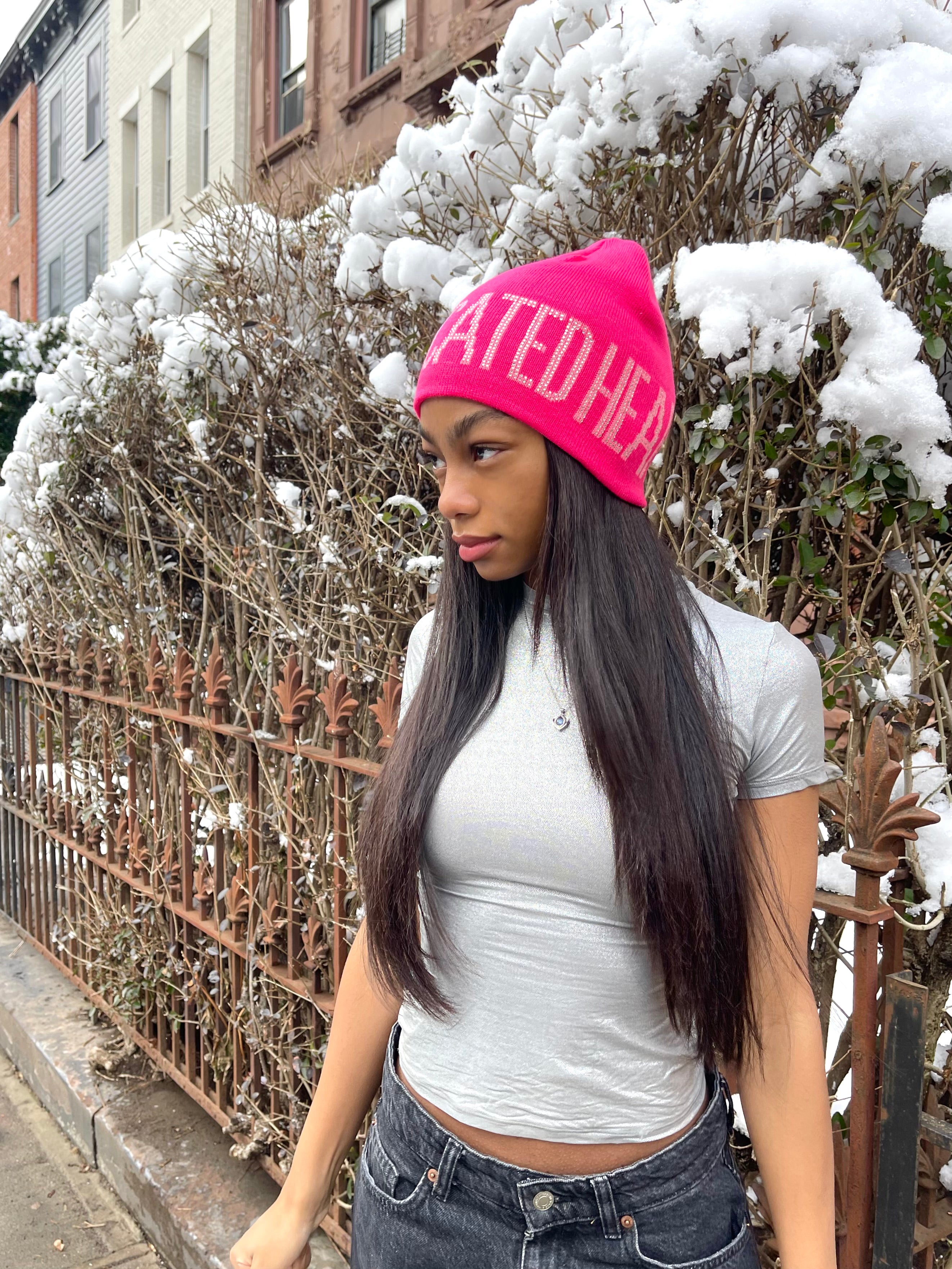 Hot pink beanie best sale